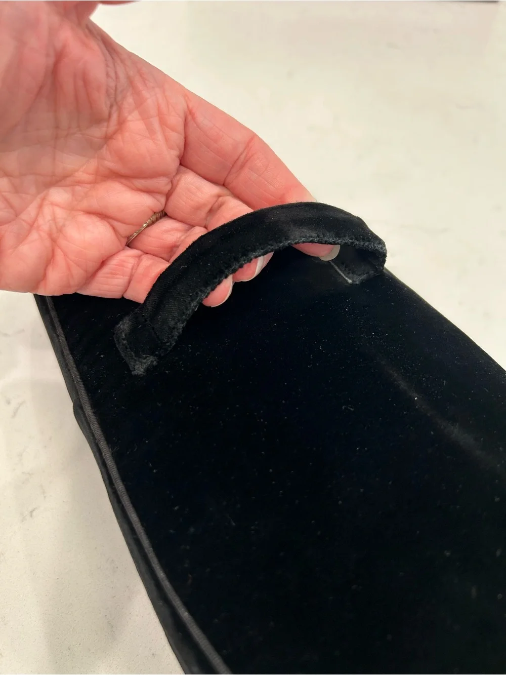 Vintage 40-50s Black Velvet Flap Clutch - Classic